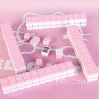 22MM Kawaii Sanrios Anime Hello Kitty Mini Mahjong Entertainment Playing Cards Portable Baby Boy Girls Toy Holiday Gift