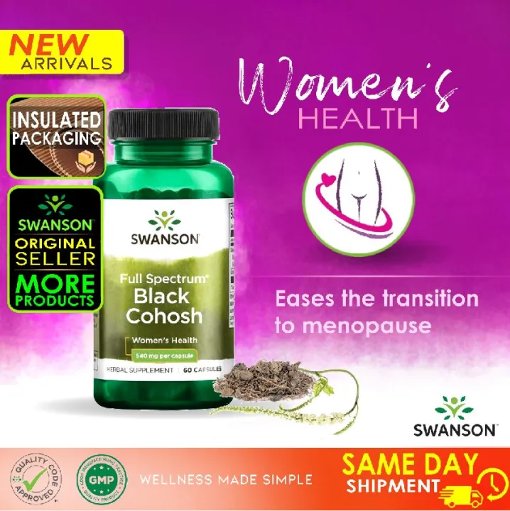 Swanson Black Cohosh 60 caps for menstrual cycle and into menopause Lazada PH