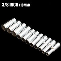 1Pcs Anti-rust 3/8 quot; Drive Hex Deep Socket Set CR-V 63mm Long Socket Wrench Head 6-24mm Socket Bit Auto Repair Nut Removal Tools