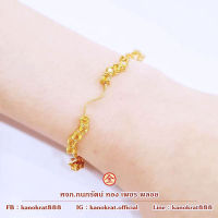 สร้อยข้อมือกึ่งกำไลพลอยบุษราคัม พลอยแท้จากจันทบุรี  ตัวเรือนทองคำแท้ 90% สินค้าใหม่ มีใบรับประกันจากทางร้าน พร้อมส่ง