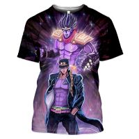 Jojos เสื้อยืดลายผจญภัยสุดแปลกสำหรับผู้ชายเสื้อยืดทรงโอเวอร์ไซส์แฟชั่นสำหรับผู้หญิงเด็กเสื้อฮิปฮอปอะนิเมะเสื้อยืดพิมพ์ลาย3มิติลายหินโจโจ