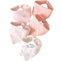 【DT】hot！ 5pcs Baby Bibs Cotton Bandana Boys Feeding Burp Cloths Eating Accessory Soft