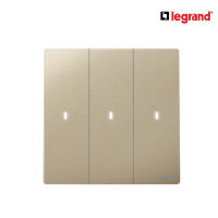 Legrand สวิตช์ทางเดียว 3 ช่อง สีแชมเปญ มีไฟ LED 3G 1Way 16AX Illuminated Switch | Mallia Senses | Champaigne | 281014CH | สั่งซื้อได้ที่ร้าน Ucanbuys