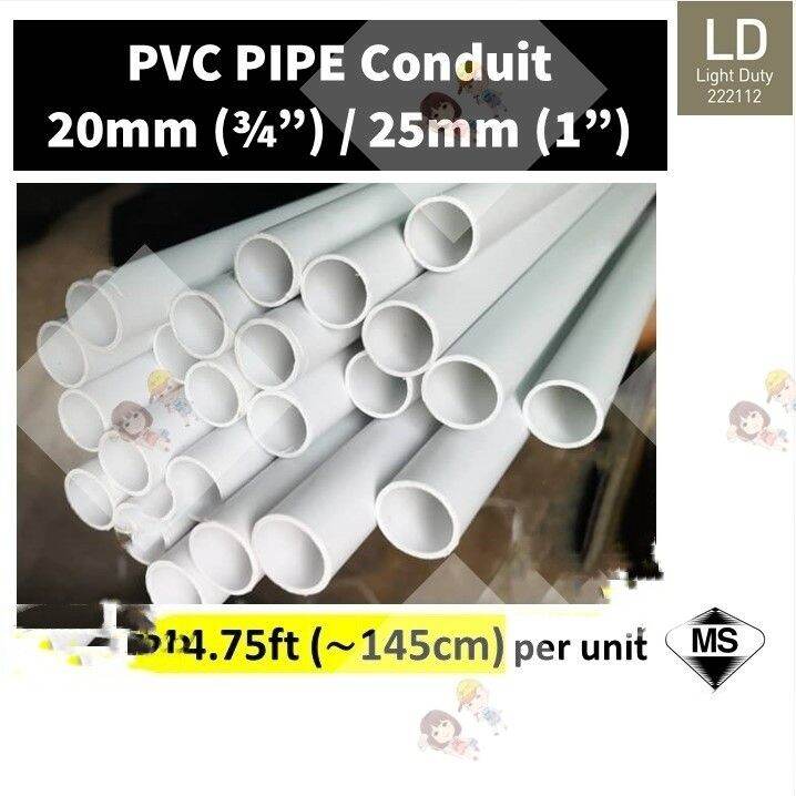 4.75 FEET PVC Electrical Conduit Pipe 20mm 3/4'' / 25mm 1'' Paip Wiring