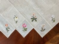 【LZ】♘❍   Varieties flower  Garden Embroidered linen look napkins placemats table mats Hotel airbnb restaurant 40x40cm