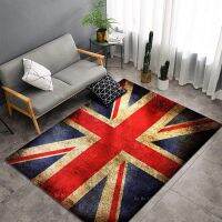 Flag Of The United Kingdom Faded Beige Union Jack Grunge Industrial Themed Vintage Print Flannel Floor Rugs By Ho Me Lili