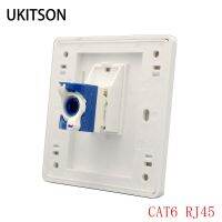 1พอร์ต Cat 6 RJ45ซ็อกเก็ตคอมพิวเตอร์ Wall Faceplate เครื่องมือเชื่อมต่อ Outlet แผง86x86mm