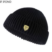 【YD】 Fashion Beanie Knitted Hat Men Short Thread Hip Hop Warm Brimless Baggy Skullcap Bonnet