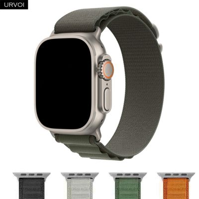 ♣☈URVOI Alpine Loop สำหรับ Apple Watch Ultra สายคล้อง Series 8 7 6 SE 54321 G ตะขอปิดทอโพลีเอสเตอร์สำหรับ IWatch Band 45 49มม.