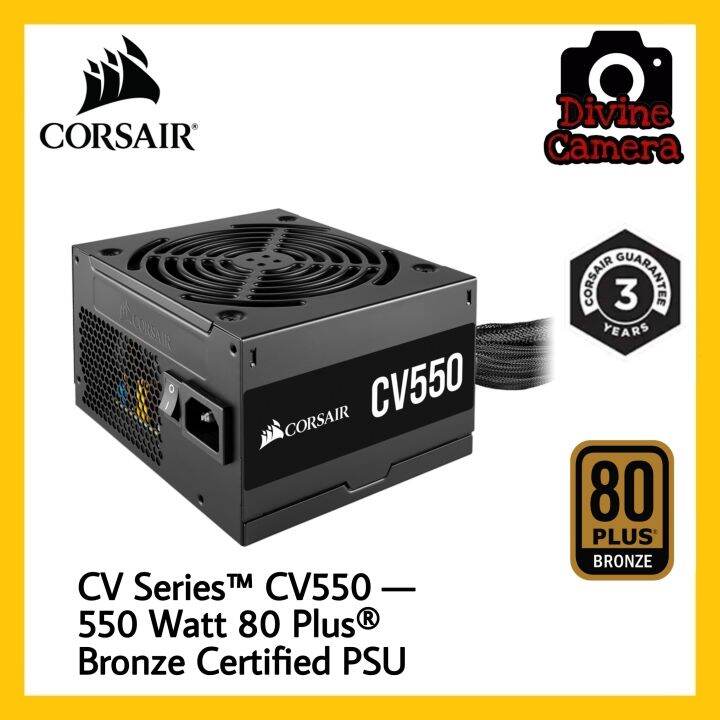 Corsair CV Series CV550 — 550 Watt 80 Plus Bronze Certified PSU CP ...