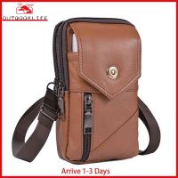 [Arrive 1-3 Days]7.2 นิ้ววินเทจผู้ชาย Cowhide หนังไหล่กระเป๋าสะพายข้างเอว Fanny Pack ชายเข็มขัด Bum กระเป๋าเดินทางขี่จักรยานกลางแจ้งวิ่งกระเป๋า Messenger กระเป๋าใส่โทรศัพท์กระเป๋าใส่โทรศัพท์