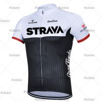 STRAVA - Cycling Jersey Set Premium Males MTB Cycling Clothing Bike Team Downhill Sportswear Anti-UV Bicycle Uniform for Men