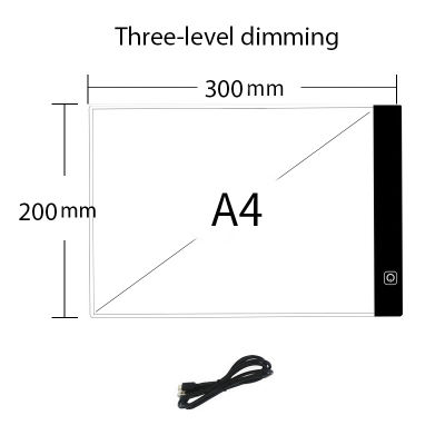 Creative Toy A4 Size Copy Board 3 Level Dimmable Kids Tablet Sketching Practice Drawing Board LED Light Pad for Diamond Painting