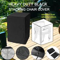 Heavy Duty Black Stacking Chair Cover Quality UV Waterproof Outdoor Garden All-Purpose Covers