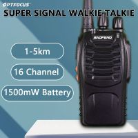 OPTFOCUS 1คู่วอล์คกี้ทอล์คกี้5W 400-470Mhz การเจาะสัญญาณที่แข็งแกร่ง5กม. สองทางวิทยุ16ช่อง Gratis Ongkir