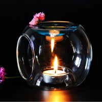 Glass Fragrance Aroma Oil Burner Tealight Holder Candle Wax Tart Warmer Desk Home Decro Gift