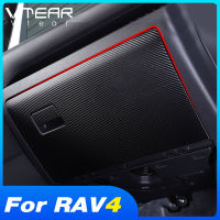 Vtear สำหรับ Toyota RAV4 2021 2020อุปกรณ์เสริมคาร์บอนไฟเบอร์กล่องเก็บถุงมือสติกเกอร์ป้องกันตกแต่งภายใน Anti Kick Pad