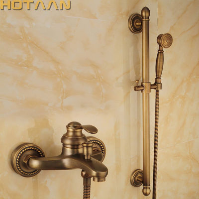 Bathroom Bath Wall Mounted Hand Held Antique Brass Shower Head Kit Shower Faucet Sets YT-5360-A