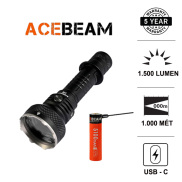 ACEBEAM L18 Đèn pin tác chiến nhỏ gọn tầm chiếu siêu xa 1000m độ sáng 1500