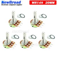 5pcs WH148 3Pin 20mm Potentiometer B1K B2K B5K B10K B20K B50K B100K B250K B500K B1M 1K 2K 5K 10K 20K 50K 100K 250K 500K 1M