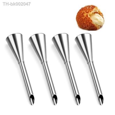 ✐❂▩ 4Pcs Set Stainless Steel Churros Piping Tips Donut Filler Injector Pastry Puff Nozzles Cake Decorating 0987