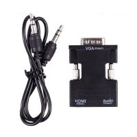 1080P HDMI-Compatible Female to VGA Male with Audio Output Cable Converter Adapter 1 Pack Cables