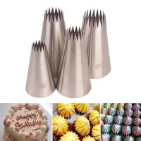 4pcs Large Icing Piping Nozzles For Decorating Cake Baking Cookie Cupcake Piping Nozzle Stainless Steel Pastry Tips #4B #9FT Bag Accessories