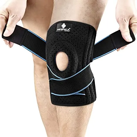 Hinged Knee Brace Adjustable Knee Support with Side Stabilizers of