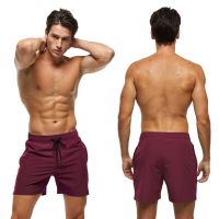 2023 Male Swimwear Stretch Swim Trunks Quick Dry Bathing Suit With Zipper Pockets Summer Vacation Sportswear For Men