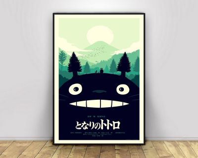 ญี่ปุ่นอะนิเมะ Tonari ไม่มี Totoro เพื่อนบ้านของฉัน Totoro Miyazaki Hayao Series Art โปสเตอร์ Wall สำหรับตกแต่งบ้านผ้าใบพิมพ์