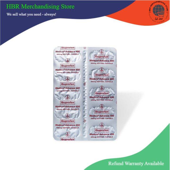 Medicol Advance 10 Capsules 400mg Ibuprofen (Relieves all types of pain