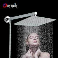 Onyzpily Shower Head Chrome Ultrathin Square and Round 8 10 12Rainfall 38cm Shower Arm 150cm Shower Hose