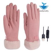 Motorbike Racing Riding Gloves Pink Thermal Windproof Gloves with Finger