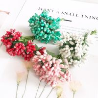 hotx【DT】 12Pcs/lot Handcraft Artificial Flowers Stamen Wedding Decoration Wreath Scrapbooking Cheap Fake