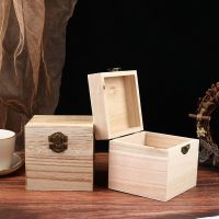 Retro Wooden Box Postcard Storage Organizer Box Retro Jewelry Box Desktop Handmade Wood Clamshell Storage Hand Decoration