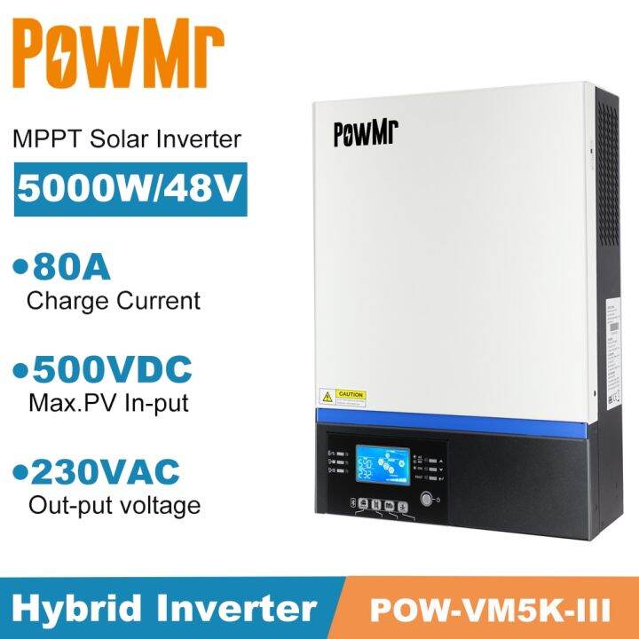 PowMr 5KVA Pure Sine Wave Solar Inverter Max Panel Input 500VAC AC ...