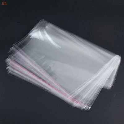 100pcs Clear Resealable BOPPPoly Cellophane Bags 40x45+5cm Transparent OPP gift bags Plastic packaging bags Self Adhesive Seal