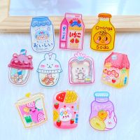 【Approving】10ชิ้นใหม่น่ารักการ์ตูนน่ารักเครื่องดื่มถ้วยแบนกลับ Cabochons สมุด DIY JewelryDecoration ประดับ Q55