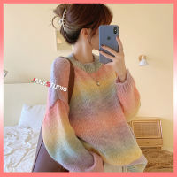 Rainbow Sweater  เสื้อกันหนาวไหมพรม สีรุ้งพาสเทล ทรง Oversize น่ารักมากค่ะ