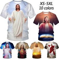 พระเจ้า! Cross Jesus รักคริสเตียนผู้ชายแฟชั่น3D พิมพ์เสื้อยืด Christ Casual แขนสั้น T-Shirt