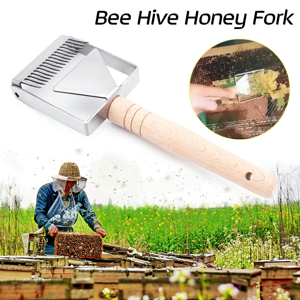 Honey Beekeeping Stainless Steel Cranked Tine Uncapping Fork Hive Tool New 