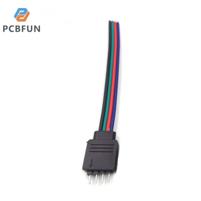 pcbfun 4Pin ชายหญิง RGB สายเคเบิลเชื่อมต่อแถบไฟ LED สายไฟตัวเชื่อมต่อสายเคเบิลอะแดปเตอร์สำหรับ3528 5050 LED แบบ SMD แถบไฟ LED Light