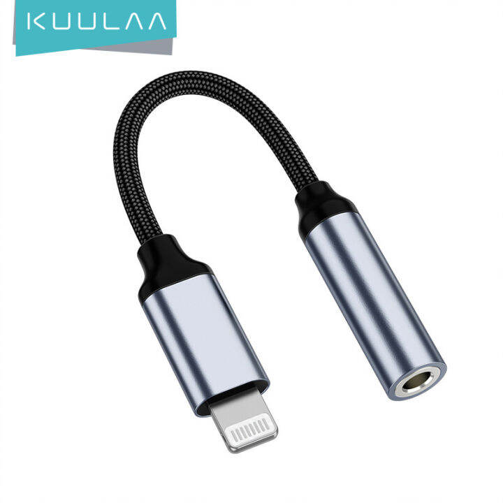 KUULAA Vỏ hợp kim Bộ chuyển đổi âm thanh Lightning  AUX Jack cho iPhone