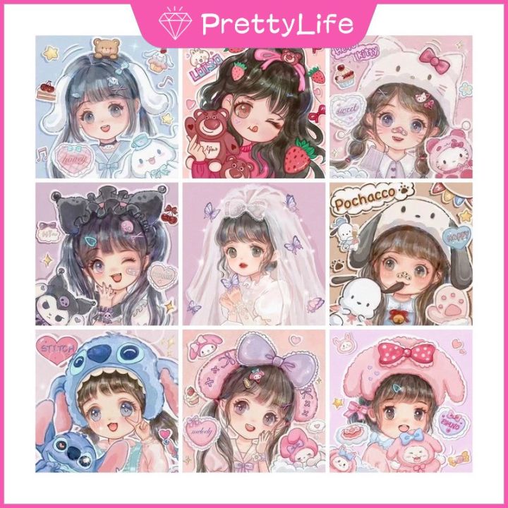 pl-hello-kitty-girl-5d-diy-ภาพวาดเพชร-kuromi-และ-stitch-ของขวัญน่ารักสำหรับตกแต่งบ้าน30x3-0ซม-40x4-0ซม-50x50cm