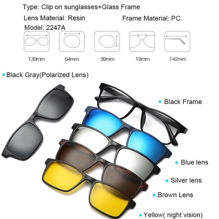 magnetic-sunglasses-womenmen-polarised-magnet-clip-on-myopia-glasses