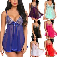 ZZOOI Women Sexy  Lingerie Front Closure Babydoll Nightdress Thong Set Attractive Sleepwear Night Dress Robe Pijama Mujer Пижама