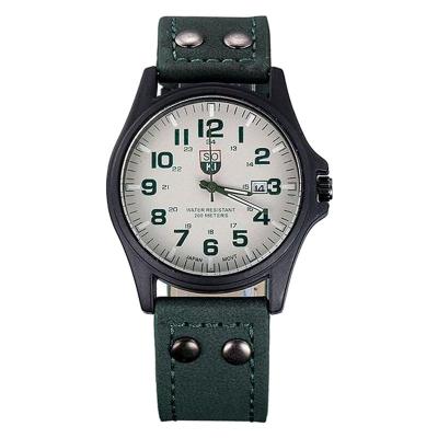 SOKI นาฬิกาควอทซ์แนวสปอร์ตกันน้ำสำหรับผู้ชายคลาสสิกแนววินเทจสีเขียว