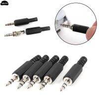 5Pcs/Lot 3.5mm HeadPhone Connector Male Two Channel Audio Jack Plug 3.5 Mm With Black Plastic Housing Size 5 x 0.9 cm