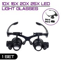 10X 15X 20X 25X LED Glasses Magnifier Headband Jewelry Watchmaker Optical Lens Glass Loupe Magnifying Glass Lupa