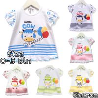 Cheron 21521-ชุดเดรส Baju Bayi Perempuan สำหรับเด็กผู้หญิงแรกเกิด0-3เดือนใหม่ล่าสุดผ้าเจอร์ซีย์จาก Kekinian